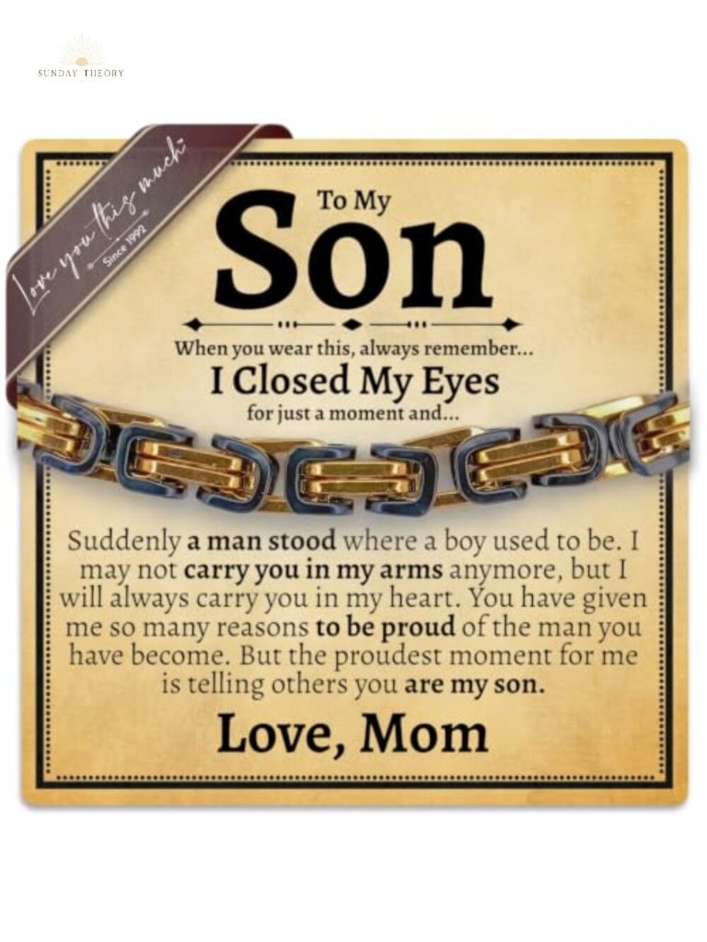 Cuban Stainless Steel Bracelet Gift for Son from Mom